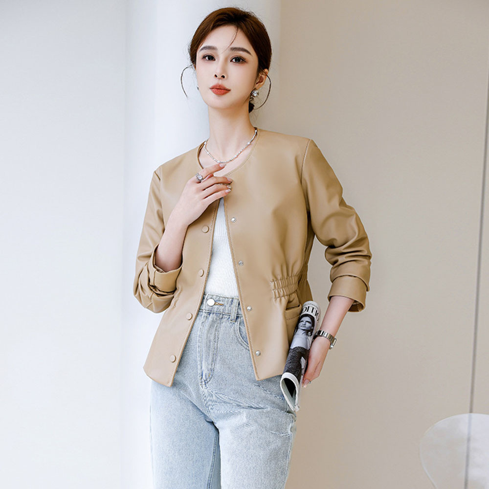 Leather Work Jacket Women'S - Blouson en similicuir PU femme, vêtement