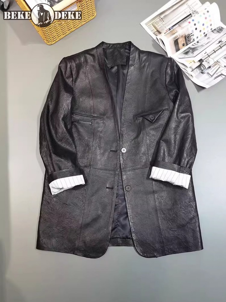 Leather Work Jacket Women'S - Veste en cuir véritable en peau