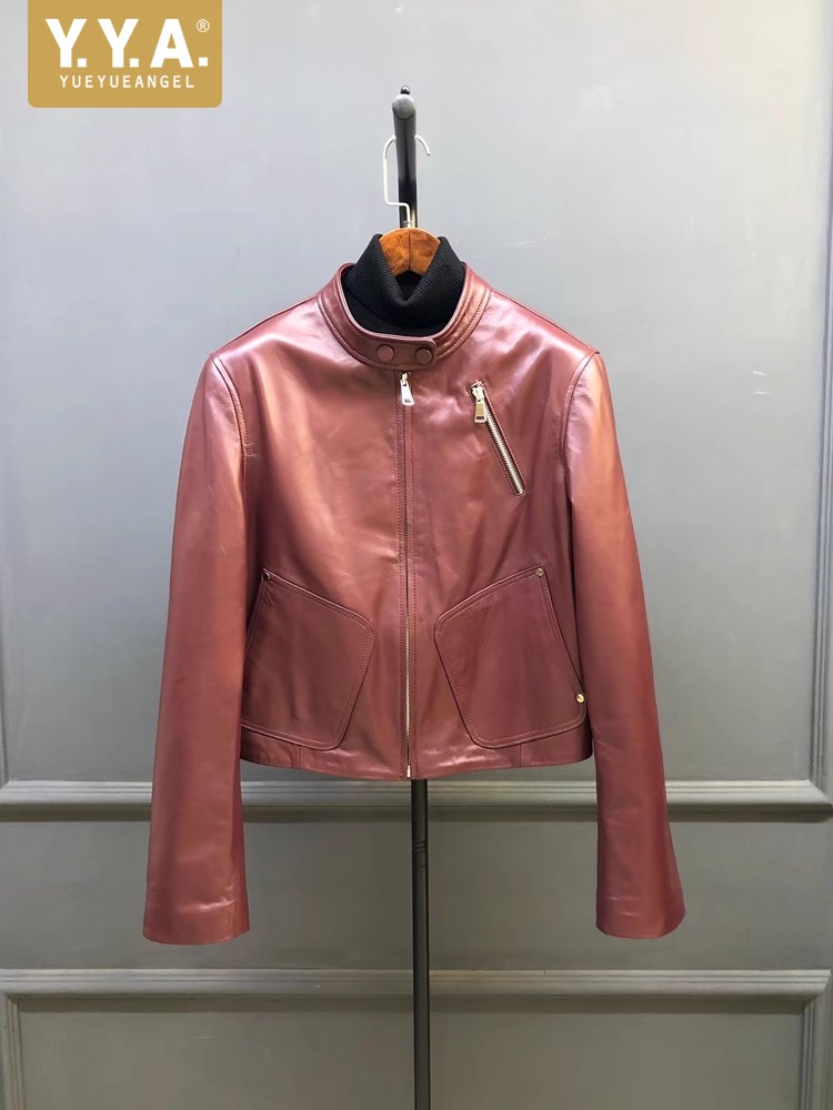 Leather Work Jacket Women'S - Veste Courte Rétro Femme Nouvelle Collection