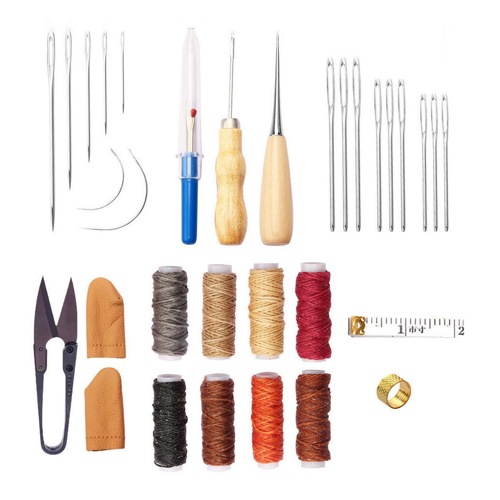 Leatherwork Beginner Tools - Kit d'outils en cuir 32 pièces