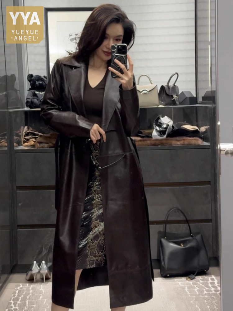 Leather Work Jacket Women'S - Manteau Long en Cuir group avec