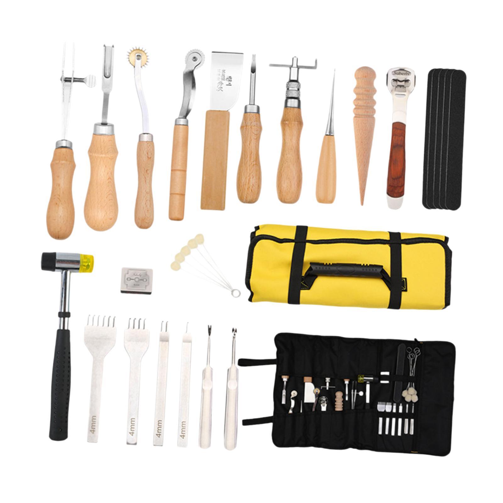 Leatherwork Beginner Tools - Kit de travail en cuir PU