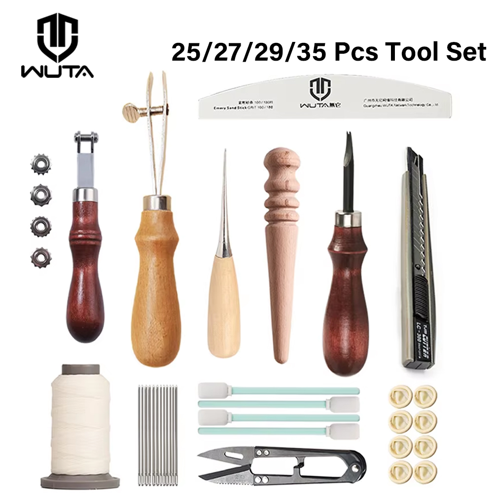 Leatherwork Beginner Tools - WUTA Kit d'outils d'artisanat du cuir