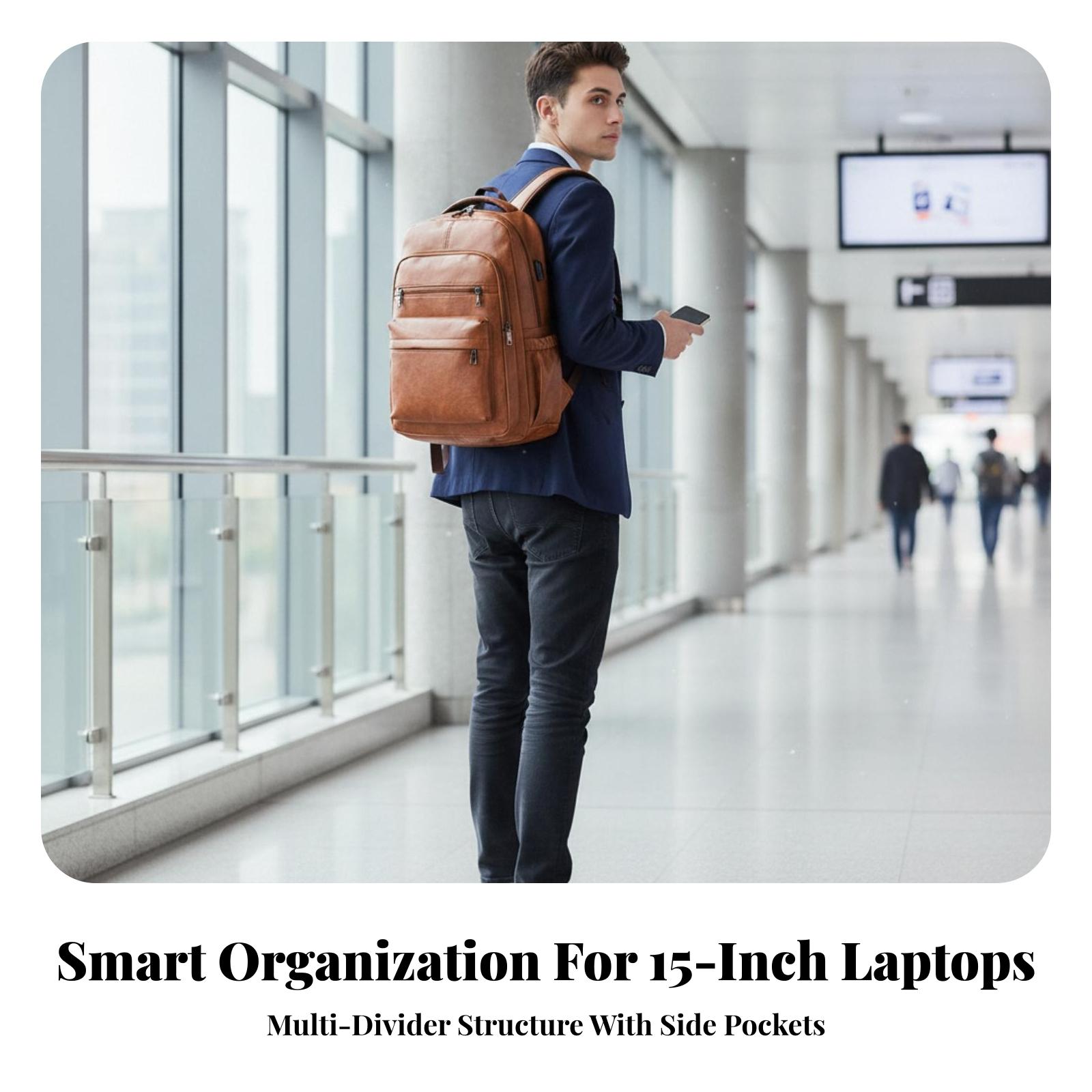 Leather Work Rucksack - Sac à dos imperméable pour homme