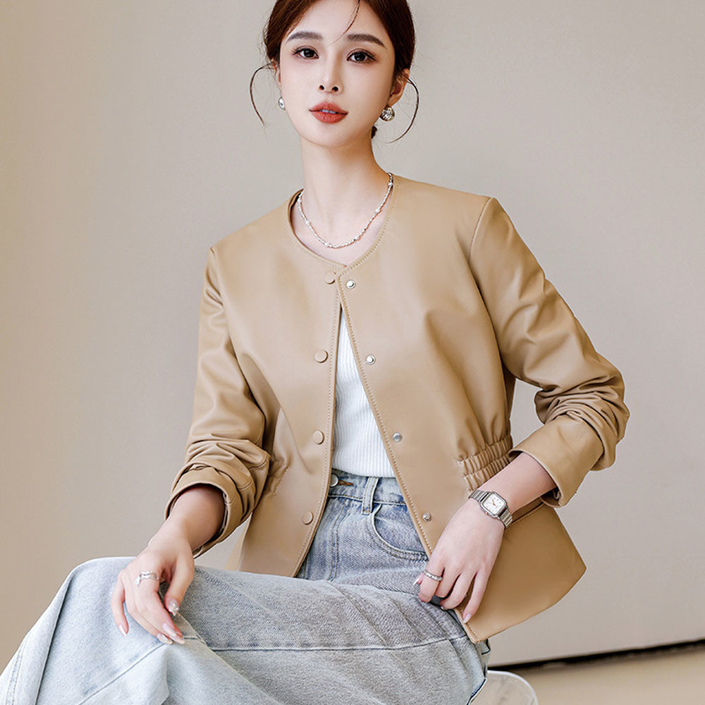 Blouson en similicuir PU femme - Leather Work Jacket Women'S avis et prix