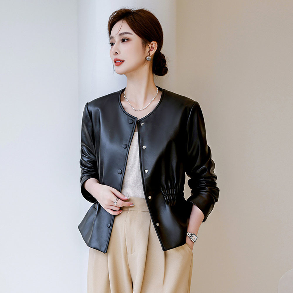 Blouson en similicuir PU femme - Leather Work Jacket Women'S avis et prix