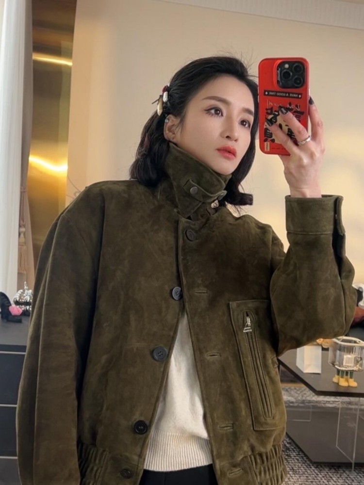 Veste de luxe rétro pour femme - Leather Work Jacket Women'S avis et prix