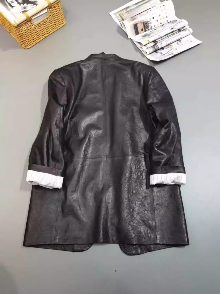 Veste en cuir véritable en pea - Leather Work Jacket Women'S avis et prix