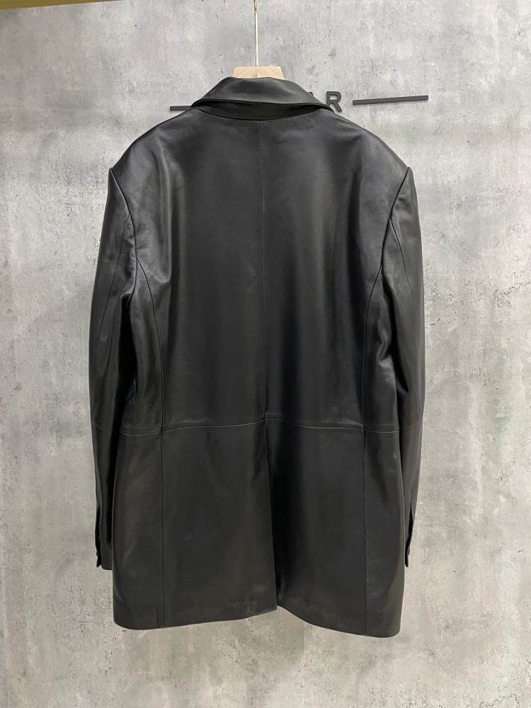 Blazer décontracté en cuir vér - Leather Work Jacket Women'S avis et prix