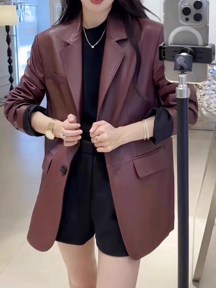 Automne bureau dames travail m - Leather Work Jacket Women'S avis et prix