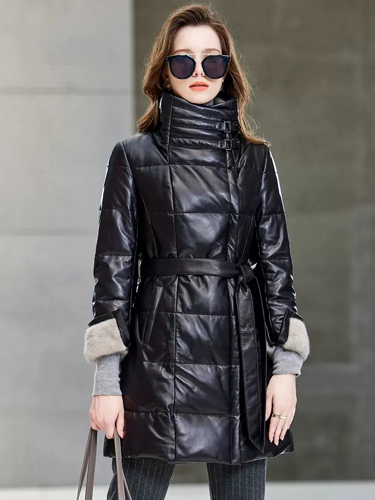 Élégant dames col de fourrure  - Leather Work Jacket Women'S avis et prix
