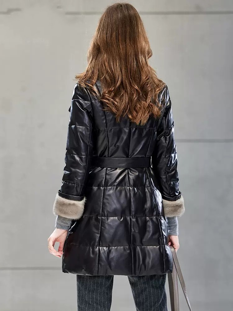 Élégant dames col de fourrure  - Leather Work Jacket Women'S avis et prix