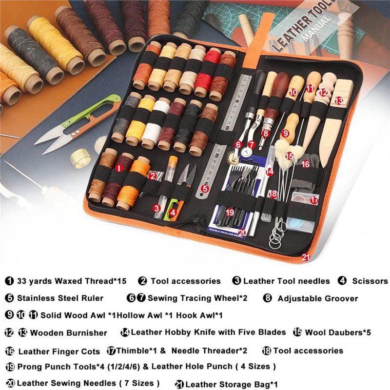 Kit d'outils de travail du cui - Leatherwork Beginner Tools avis et prix
