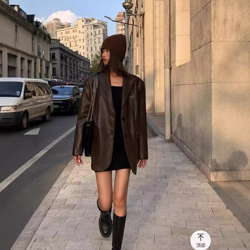 Veste Blazer d'affaires en cui - Leather Work Jacket Women'S avis et prix