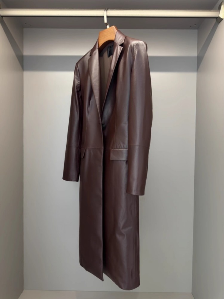 Veste longue en cuir véritable - Leather Work Jacket Women'S avis et prix