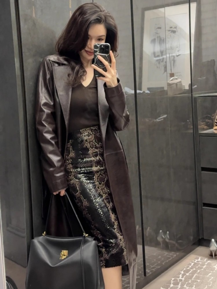 Manteau Long en Cuir group ave - Leather Work Jacket Women'S avis et prix