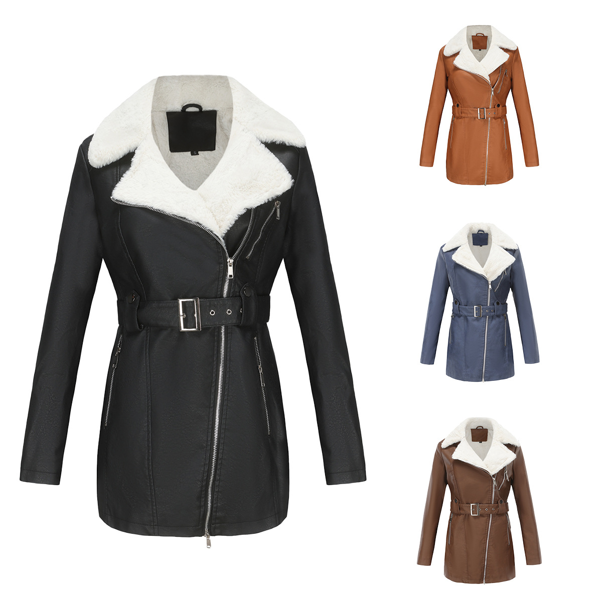 Manteau en similicuir PU pour  - Leather Work Jacket Women'S avis et prix