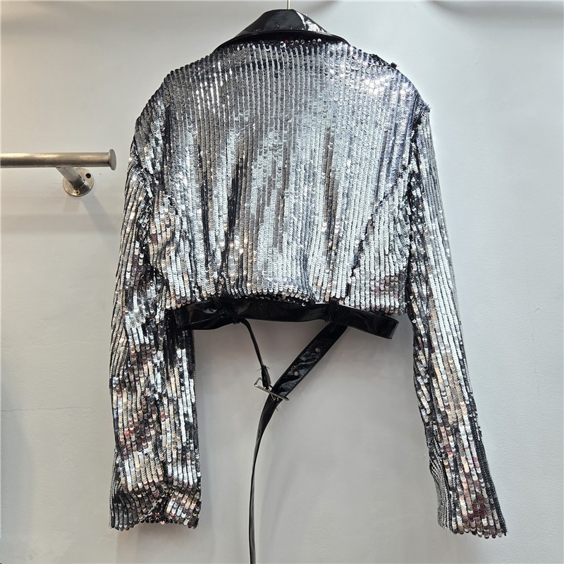 Veste courte à sequins avec ce - Leather Work Jacket Women'S avis et prix